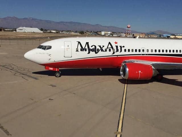 PICTURES: Max Air flight grounded as four tyres burst during takeoff