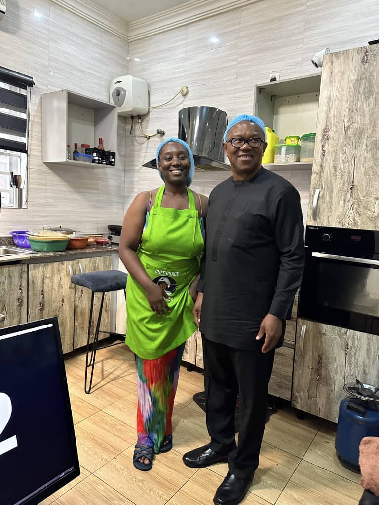 Pictures: Peter Obi celebrates with chef grace on new Guinness World Record in home cooking marathon